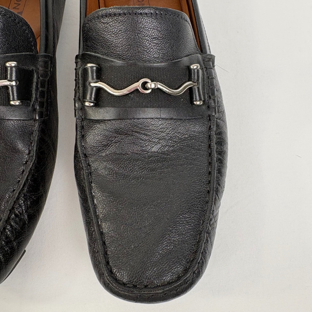 Section X Mens Black Leather Bit Driving Moc Loafers Size 10 M - Picture 7 of 10